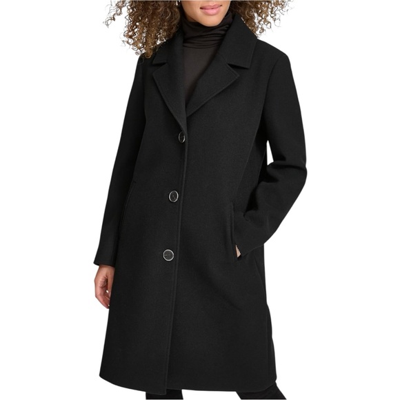 Kenneth Cole Jackets & Blazers - Kenneth Cole Coat Large Black Notch Collar Single Breasted Fly Front NWT